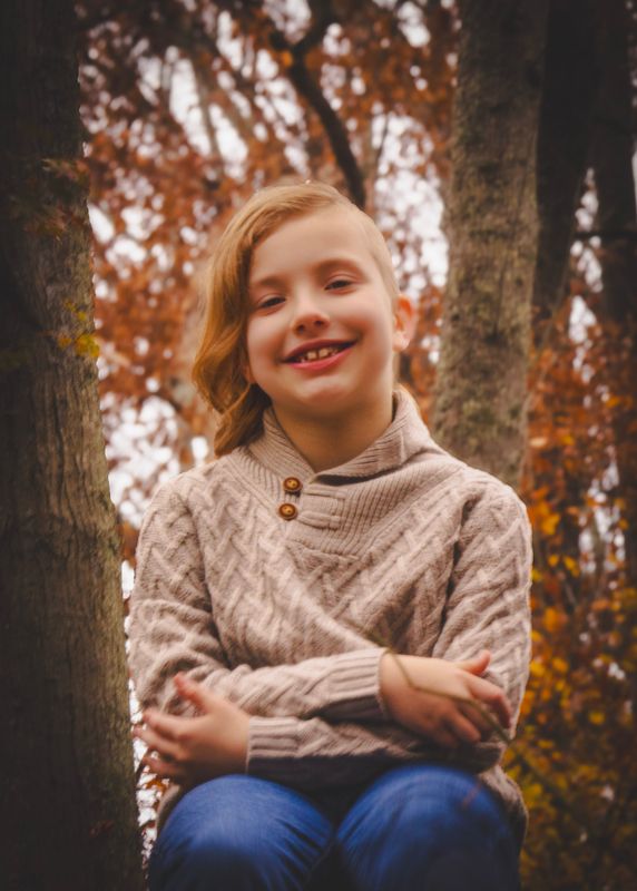 The Cochrine family — portrait in the fall leaves