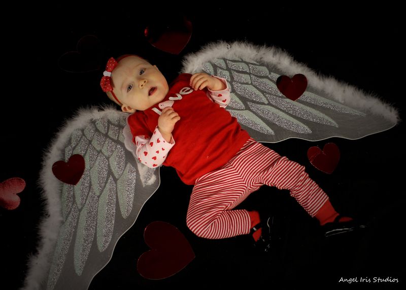 Paisley's Valentine session — little angel wings (as Angel Iris)