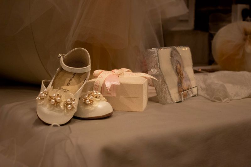 Still life — the christening shoes, waiting